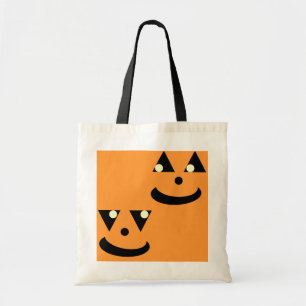 Bolso De Tela Niños divertidos rostros de calabaza de Halloween