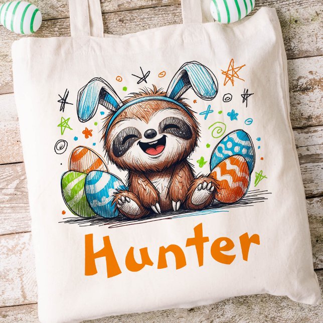 Bolso De Tela Niños eslovacos de Pascua nombran conejito a niños (Boys Easter Tote)