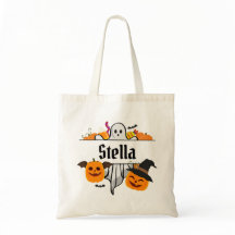 Niños Halloween nombre Tote Bag Trick or Treth