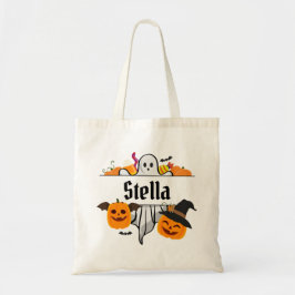 Bolso De Tela Niños Halloween nombre Tote Bag Trick or Treth