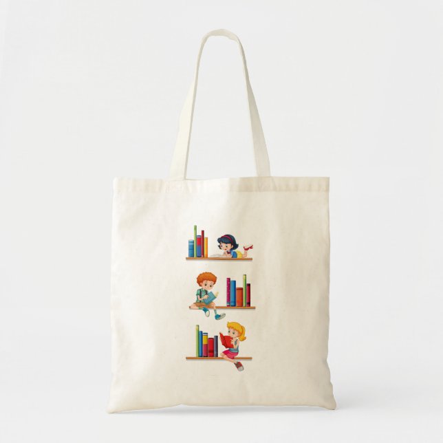 Bolso De Tela Niños leyendo libros (Frente)