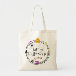Bolso De Tela Niños lindos felices de Halloween haciendo truco o