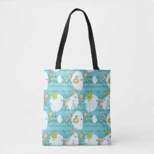 Bolso De Tela Niños lindos que juegan en el modelo de la playa