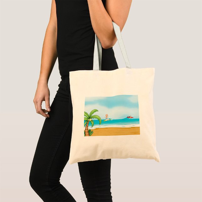 Bolso De Tela Niños navegando en la playa tropical Océano verani (Subido por el creador)