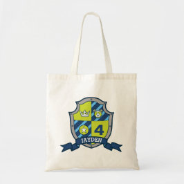 Bolso De Tela Niños niños caballero escudo nombre oso azul