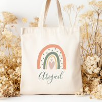 Niños nombran a Boho Rainbow Heart Earth Tones