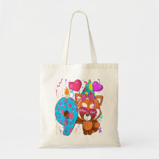 Bolso De Tela Niños Panda rojo Noveno Chica de cumpleaños Tengo