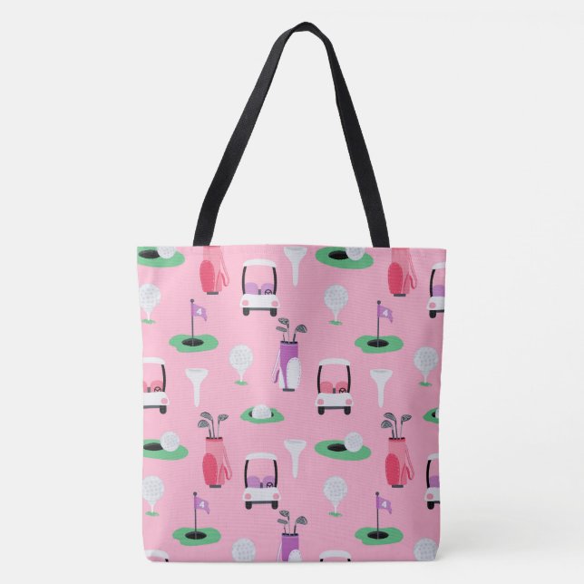 Bolso De Tela Niños, papá, Grampa Golfer Golfcart Golfcart (Anverso)