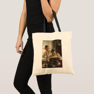 Bolso De Tela Niños Periodistas de Periódico Antiguo, Escritor