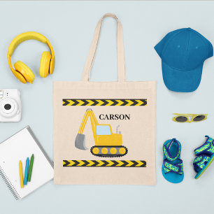 Bolso De Tela Niños Personalizados de la excavadora de vehículos