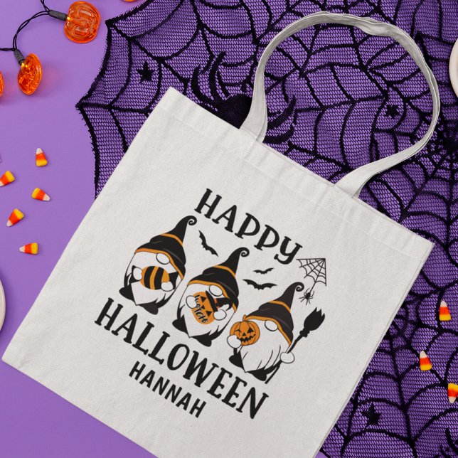 Bolso De Tela Niños personalizados Halloween Calabazas de gnomes (Subido por el creador)