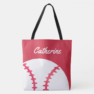 Bolso De Tela Niños personalizados rojo del béisbol o del