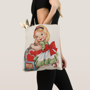 Bolso De Tela Niños retro-niños Chicas del corazón