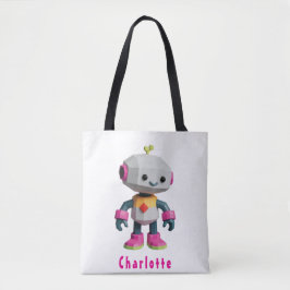 Bolso De Tela Niños Robot Personalizables