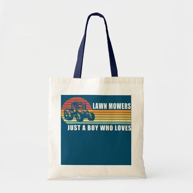 Bolso De Tela Niños sólo un chico que ama la tala de césped (Frente)
