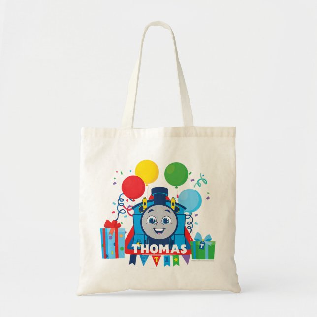 Bolso De Tela Niños Thomas y amigos - Globos de cumpleaños  (Frente)