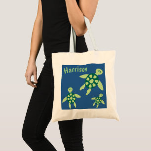 Bolso De Tela Niños Tortugas Natantes Personalizadas