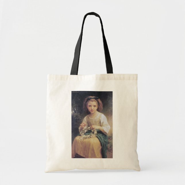Bolso De Tela Niños trenzando una corona, Bouguereau (Frente)
