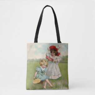Bolso De Tela Niños Victorianos Jardín de Verano Vintage Niñas