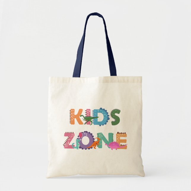 Bolso De Tela Niños Zona Dinosaurios (Frente)