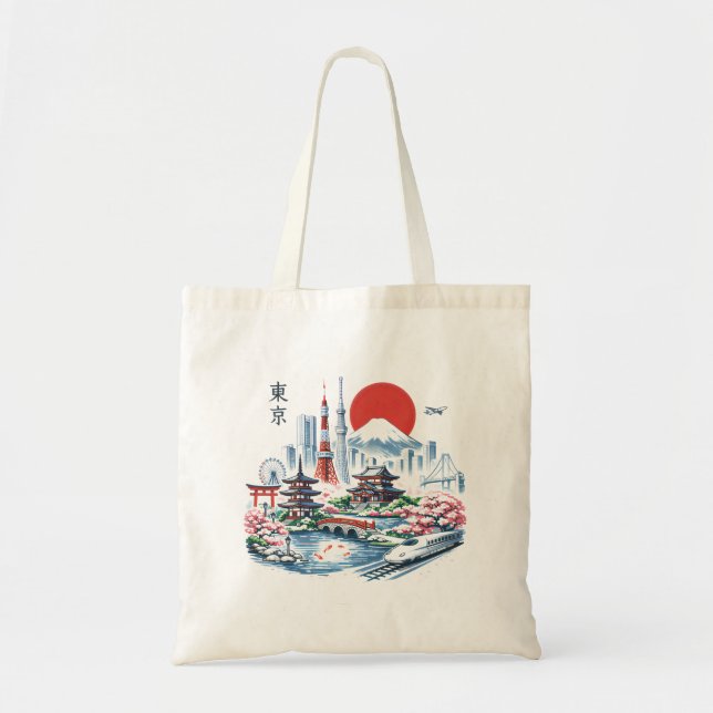 Bolso De Tela Nippon Sakura Tokyo Sakura  (Frente)