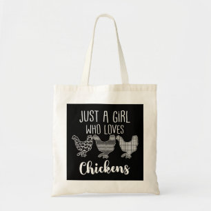 Bolso De Tela No 2/2, sólo un Chica que ama a las gallinas, grac