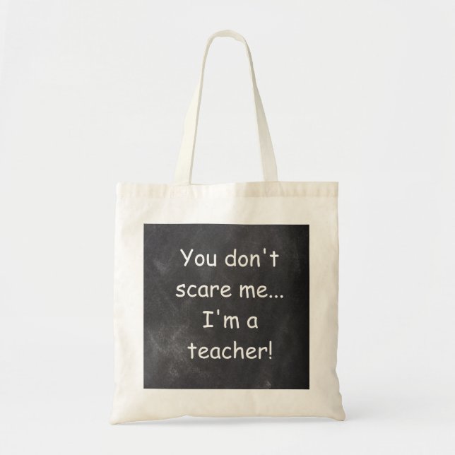 Bolso De Tela No asusten el regalo de diseño del Chalkboard (Frente)