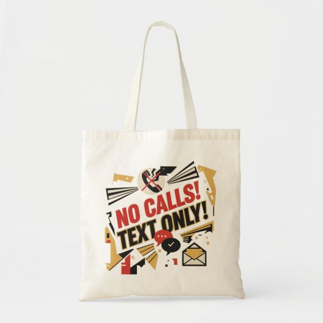Bolso De Tela No Calls, Text Only (Frente)