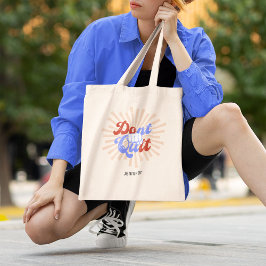 Bolso De Tela No deje de hacerlo Naranja motivacional Retro púrp