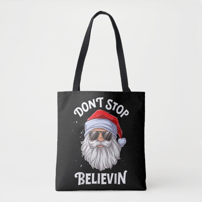 Bolso De Tela No detengan a los Navidades de Santa Funny de Beli (Anverso)