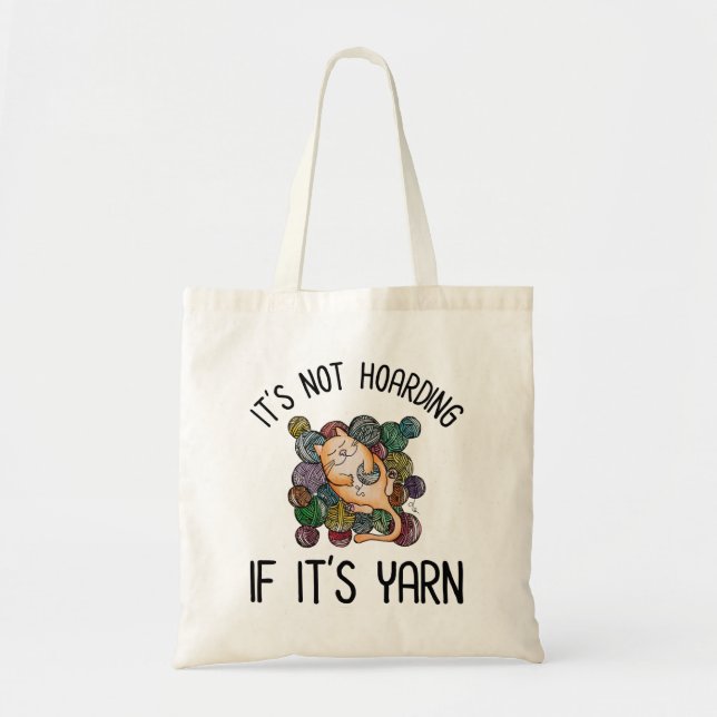 Bolso De Tela No es acaparamiento si es yarn (Frente)