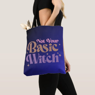 Bolso De Tela No Es Tu Bruja Básica Gradiente Azul Ombre Hallowe