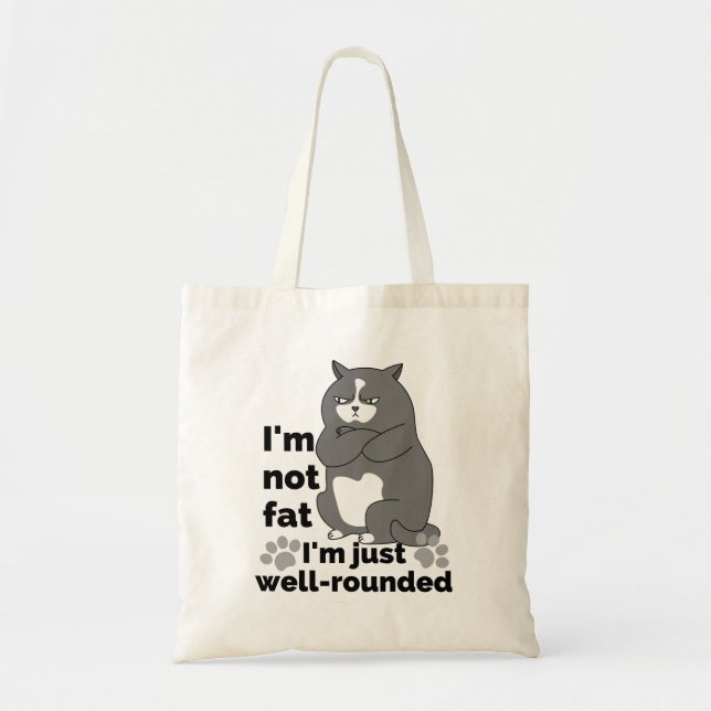 Bolso De Tela No estoy gorda, solo estoy bien redondeada. (Frente)