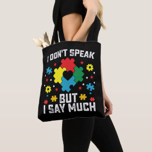 Bolso De Tela No Hablo Pero Digo Mucho Conciencia del Autismo