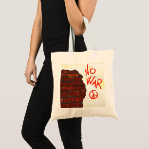 Bolso De Tela No hay guerra, pintura mural. Ilustracion digital