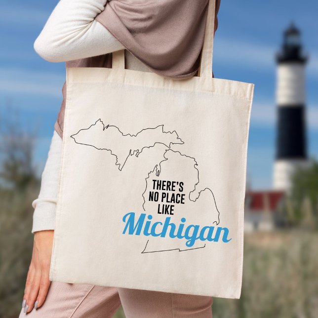 Bolso De Tela No hay lugar como Michigan, Tote Bag, Mamá Regalo (Subido por el creador)