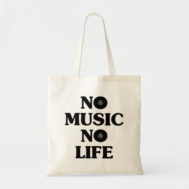 BOLSO DE TELA NO HAY MÚSICA NI VIDA (Frente)