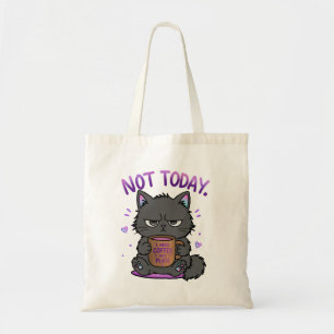 Bolso De Tela No Hoy Gato Gruñón Amante Del Café Lindo Gato Dive