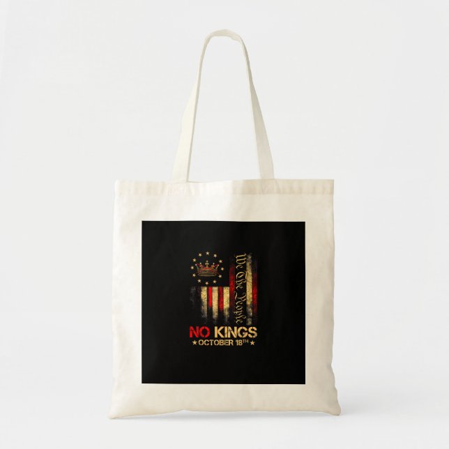 Bolso De Tela No Kings Vintage America Flag 1776 (Frente)
