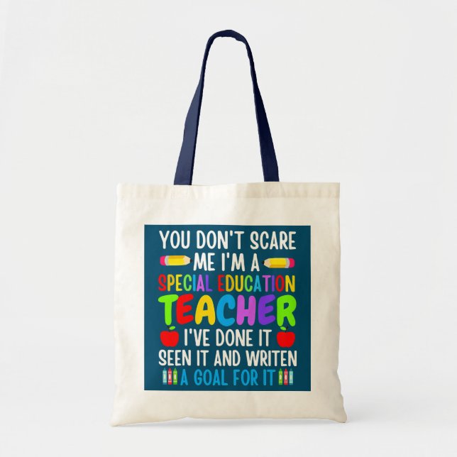 Bolso De Tela No me asustes, soy una educación especial (Frente)