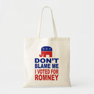 Bolso De Tela No me culpe que voté por Romney