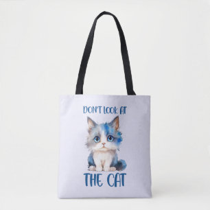 Bolso De Tela No mires al gato - Adorable gatito azul