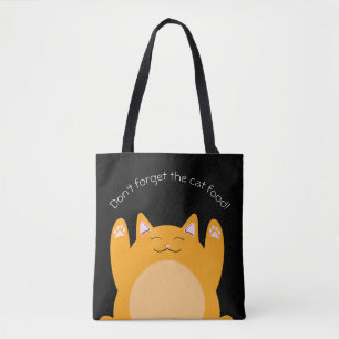 Bolso De Tela No olvide el tote de la compra de comida del gato