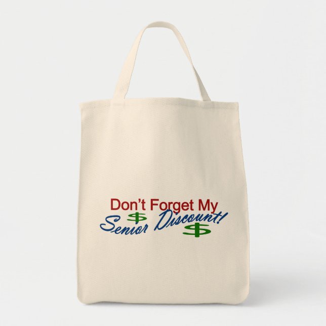 Bolso De Tela No olvide mi descuento mayor (Frente)
