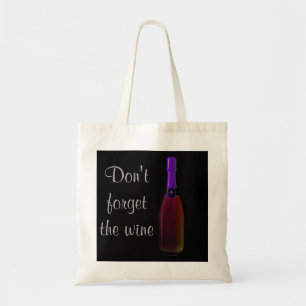 Bolso De Tela "No olvides el vino" - Botella de vino púrpura