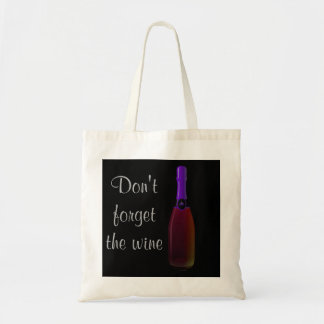 Bolso De Tela "No olvides el vino" - Botella de vino púrpura