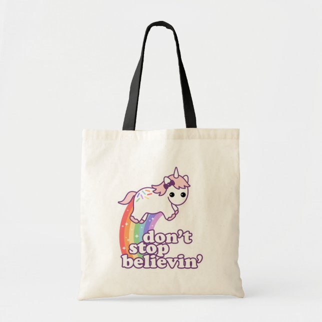 Bolso De Tela No pare Believin en unicornios (Frente)