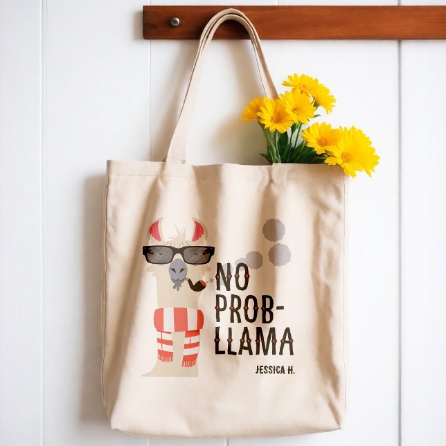 Bolso De Tela No prob-llama (Show your chill attitude and your quirky side with this funky tote bag. )