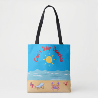 BOLSO DE TELA NO PUEDO DEJAR DE DISFRUTAR LA PLAYA FRASE DIVERTI
