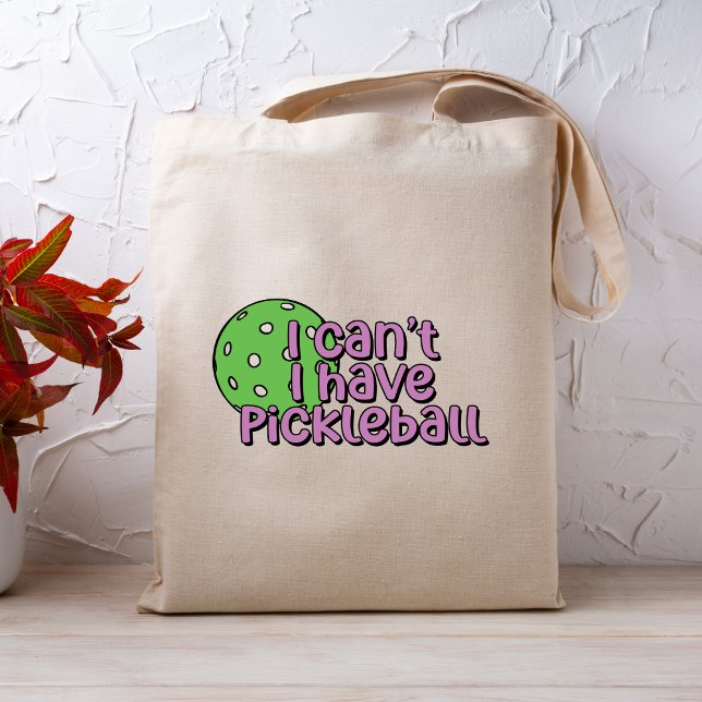 Bolso De Tela No puedo, tengo pickleball | Púrpura y verde (Subido por el creador)